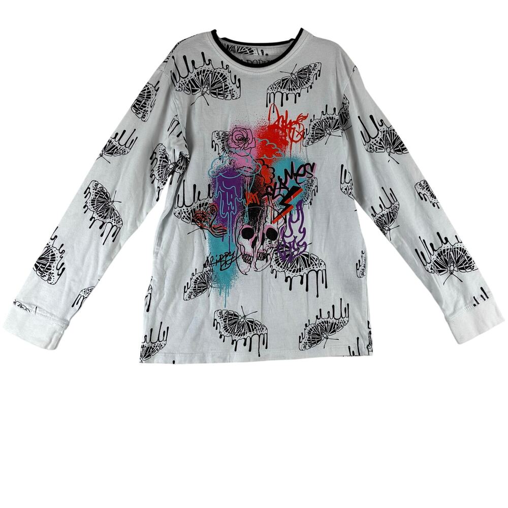 Vox Populi Long Sleeve Top Kid 8 Butterfly Punk Streetwear Skater Graffiti Skull